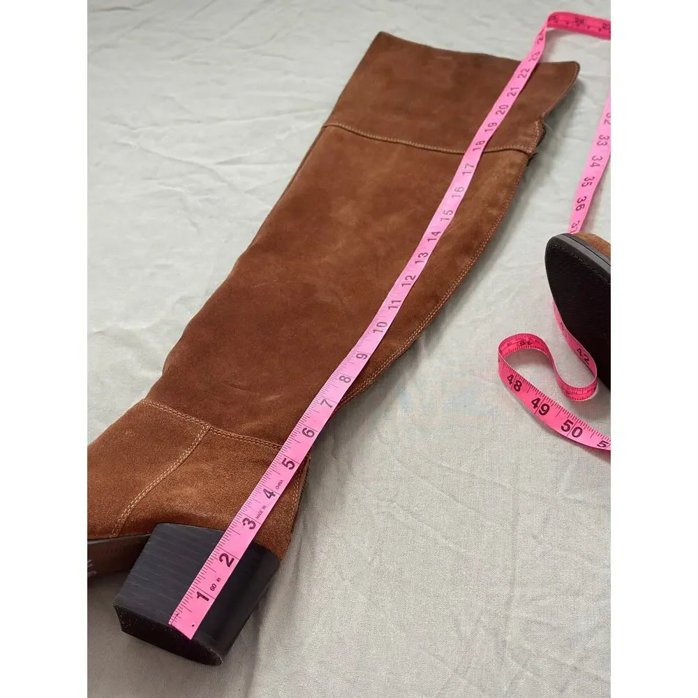 Vintage Y2K Sz7 Steve Madden Orabella Chestnut Genuine Suede Over-the-knee Boots
